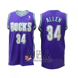 Camiseta Milwaukee Bucks Allen NO 34 Retro Violeta