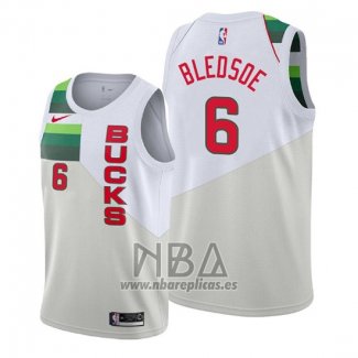 Camiseta Milwaukee Bucks Eric Bledsoe NO 6 Earned Blanco