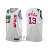 Camiseta Milwaukee Bucks Malcolm Brogdon NO 13 Earned Blanco