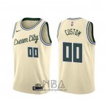 Camiseta Milwaukee Bucks Personalizada Ciudad 2019-20 Crema