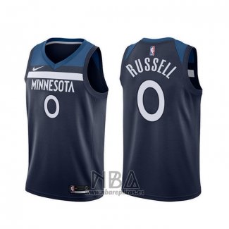 Camiseta Minnesota Timberwolves D'angelo Russell NO 0 Icon Azul