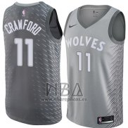 Camiseta Minnesota Timberwolves Jamal Crawford NO 11 Ciudad 2018 Gris