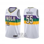 Camiseta New Orleans Pelicans E'twaun Moore NO 4 Ciudad Blanco