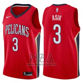 Camiseta New Orleans Pelicans Omer Asik NO 3 Statement 2017-18 Rojo