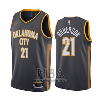 Camiseta Oklahoma City Thunder Andre Roberson NO 21 Ciudad Negro