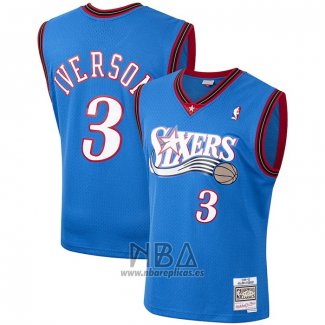 Camiseta Philadelphia 76ers Allen Iverson NO 20 Retro Azul