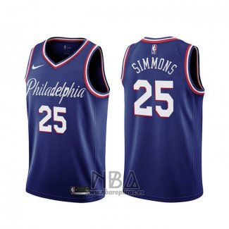 Camiseta Philadelphia 76ers Ben Simmons NO 25 Ciudad 2019-20 Azul