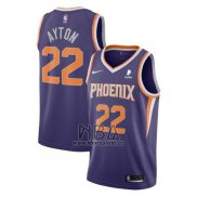 Camiseta Phoenix Suns Deandre Ayton NO 22 Icon 2021 Violeta