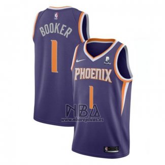 Camiseta Phoenix Suns Devin Booker NO 1 Icon 2021 Violeta