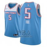 Camiseta Sacramento Kings De'aaron Fox NO 5 Ciudad 2018-19 Azul