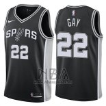 Camiseta San Antonio Spurs Rudy Gay NO 22 Icon 2017-18 Negro