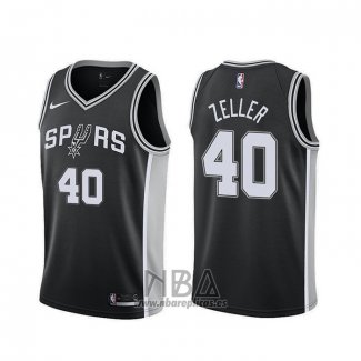 Camiseta San Antonio Spurs Tyler Zeller NO 40 Icon Negro