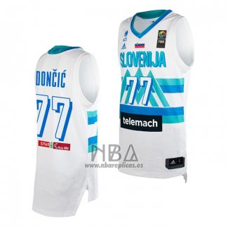 Camiseta Slovenia Luka Doncic NO 77 Tokyo 2021 Blanco2