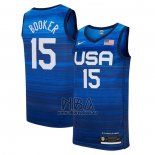 Camiseta USA 2021 Devin Booker NO 15 Azul