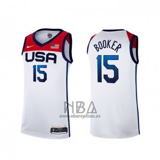 Camiseta USA 2021 Devin Booker NO 15 Blanco