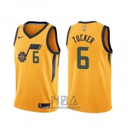 Camiseta Utah Jazz Rayjon Tucker NO 6 Statement Amarillo Edition