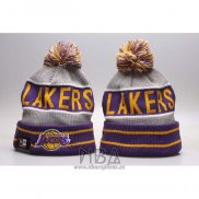 Gorro Beanie Los Angeles Lakers Violeta Gris