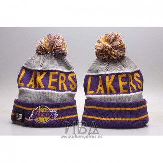 Gorro Beanie Los Angeles Lakers Violeta Gris