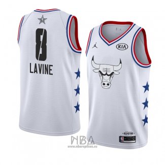 Camiseta All Star 2019 Chicago Bulls Zach Lavine NO 8 Blanco