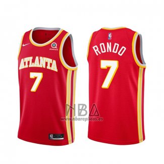 Camiseta Atlanta Hawks Rajon Rondo NO 7 Icon 2020-21 Rojo