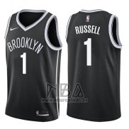 Camiseta Brooklyn Nets D'angelo Russell NO 1 Icon 2017-18 Negro