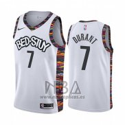 Camiseta Brooklyn Nets Kevin Durant NO 7 Ciudad 2019-20 Blanco