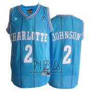 Camiseta Charlotte Hornets Larry Johnson NO 2 Retro Azul