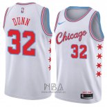 Camiseta Chicago Bulls Kris Dunn NO 32 Ciudad 2018 Blanco