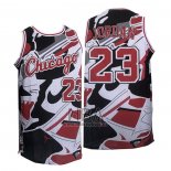 Camiseta Chicago Bulls Michael Jordan NO 23 Blanco Negro Rojo