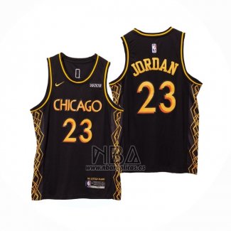 Camiseta Chicago Bulls Michael Jordan NO 23 Ciudad 2020-21 Negro