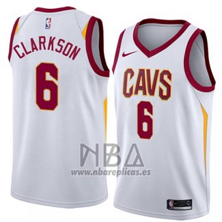 Camiseta Cleveland Cavaliers Jordan Clarkson NO 6 Association 2018 Blanco