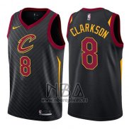 Camiseta Cleveland Cavaliers Jordan Clarkson NO 8 Statement 2017-18 Negro