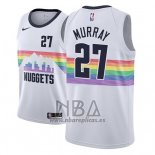 Camiseta Denver Nuggets Jamal Murray NO 27 Ciudad 2018-19 Blanco