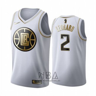 Camiseta Golden Edition Los Angeles Clippers Kawhi Leonard NO 2 Blanco