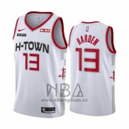 Camiseta Houston Rockets James Harden NO 13 Ciudad 2019-20 Blanco