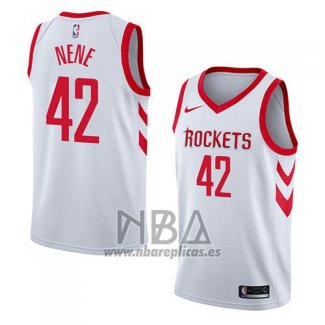 Camiseta Houston Rockets Nene NO 42 Association 2018 Blanco