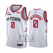 Camiseta Houston Rockets Russell Westbrook NO 0 Ciudad 2019-20 Blanco