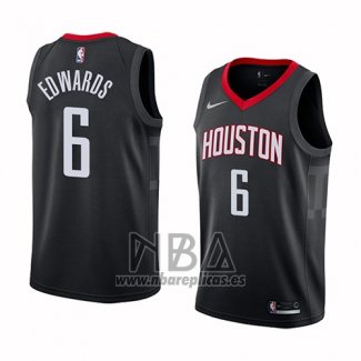 Camiseta Houston Rockets Vincent Edwards NO 6 Statement 2017-18 Negro