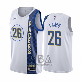 Camiseta Indiana Pacers Jeremy Lamb NO 26 Ciudad Blanco