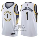 Camiseta Indiana Pacers Lance Stephenson NO 1 Association 2017-18 Blanco