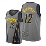 Camiseta Indiana Pacers T.j. Mcconnell NO 12 Ciudad Gris