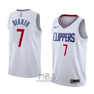 Camiseta Los Angeles Clippers Sam Dekker NO 7 Association 2018 Blanco