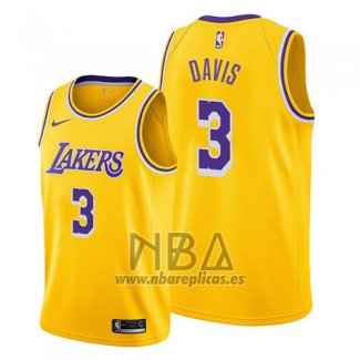 Camiseta Los Angeles Lakers Anthony Davis NO 3 Icon 2019 Amarillo