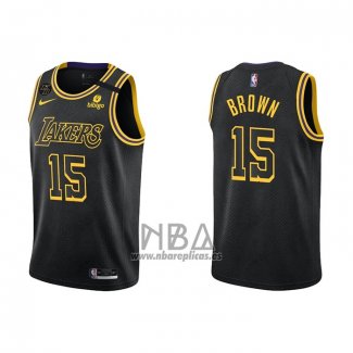 Camiseta Los Angeles Lakers Jabari Brown NO 15 Mamba 2021-22 Negro