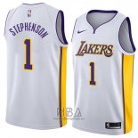 Camiseta Los Angeles Lakers Lance Stephenson NO 1 Association 2018 Blanco