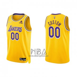 Camiseta Los Angeles Lakers Personalizada Anniversary 2021-22 Amarillo