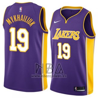 Camiseta Los Angeles Lakers Sviatoslav Mykhailiuk NO 19 Statement 2018 Violeta