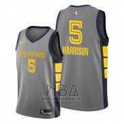 Camiseta Memphis Grizzlies Andrew Harrison NO 5 Ciudad Edition Gris