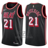 Camiseta Miami Heat Hassan Whiteside NO 21 Classic 2017-18 Negro