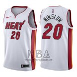 Camiseta Miami Heat Justise Winslow NO 20 Association 2017-18 Blanco